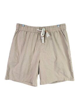 Mens Coofandy Beige Viscose Linen Blend Drawstring Shorts 9" Inseam Size L